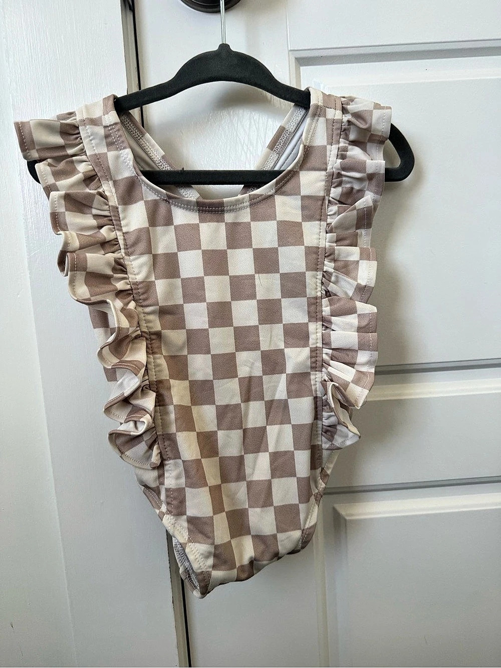 Six Girls 18-24M Pink & White Checkered One-Piece